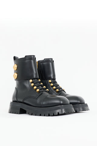 Balmain Leather Ranger Combat Boot