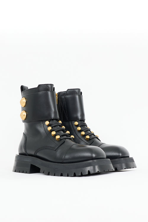 Balmain Leather Ranger Combat Boot