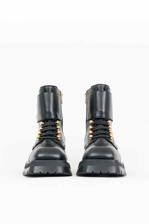 Balmain Leather Ranger Combat Boot