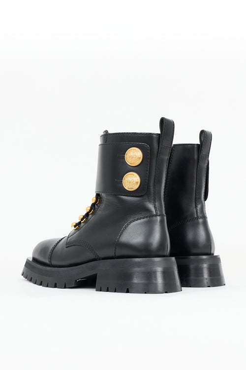 Balmain Leather Ranger Combat Boot
