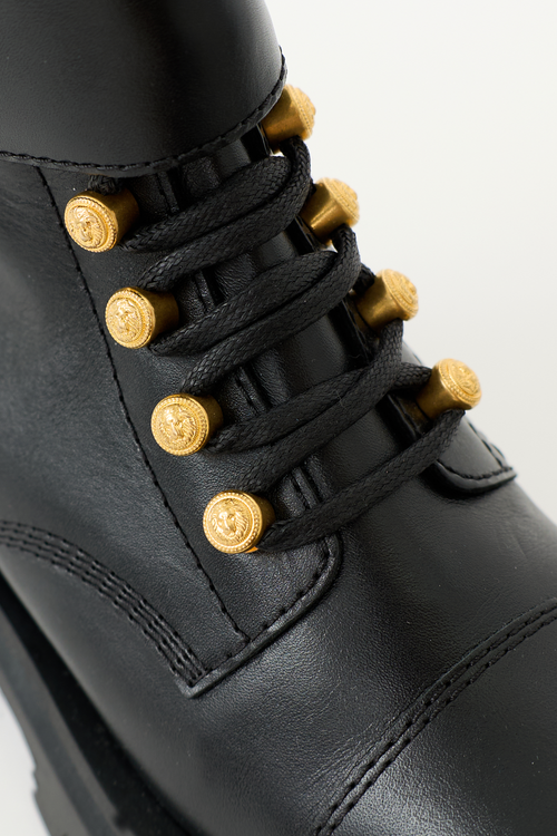 Balmain Leather Ranger Combat Boot