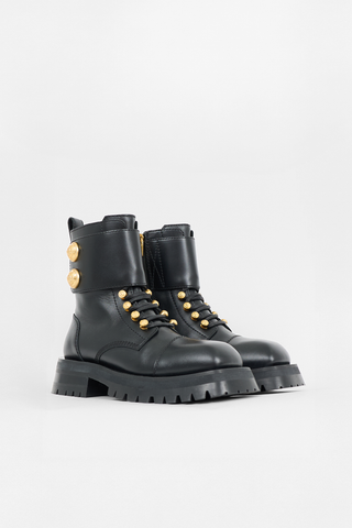 Balmain Leather Ranger Combat Boot