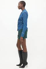 Balmain Medium Wash Panelled Denim Jacket