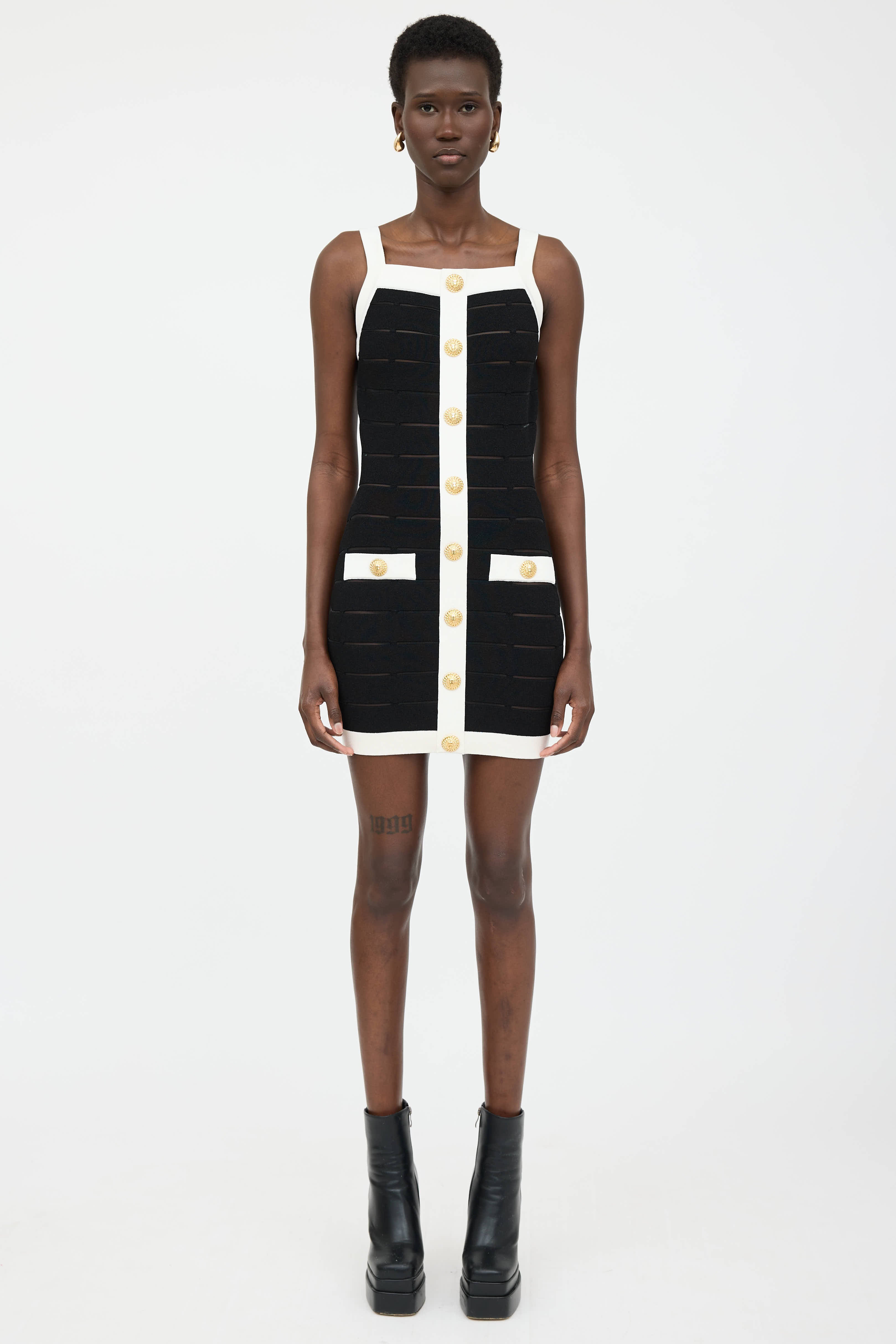 balmain mesh dress MUST HAVE SS19: Balmain Embroidered Mesh Yoke Dress