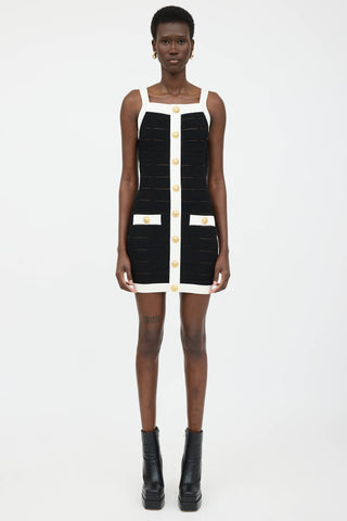 Balmain Mesh Panel Bodycon Dress