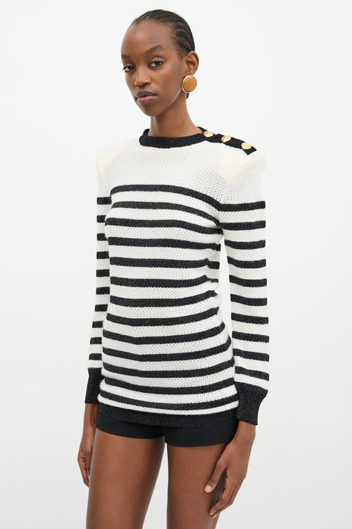 Balmain Metallic Stripe Sweater