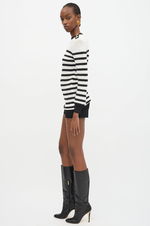 Balmain Metallic Stripe Sweater