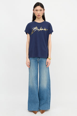 Balmain Mirrored Logo T-Shirt