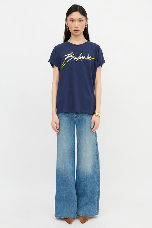 Balmain Mirrored Logo T-Shirt