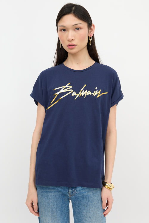 Balmain Mirrored Logo T-Shirt