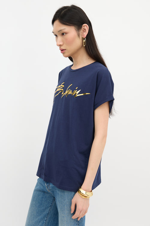 Balmain Mirrored Logo T-Shirt