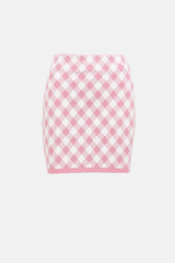 Balmain Knit Checkered Mini Skirt