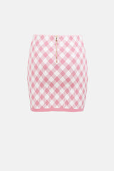 Balmain Knit Checkered Mini Skirt