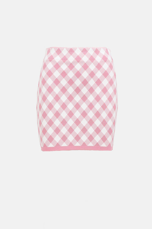 Balmain Knit Checkered Mini Skirt