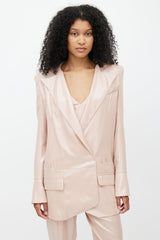 Balmain Pink Metallic Lightweight  Blazer