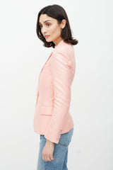 Balmain Pink & Silver Woven Blazer
