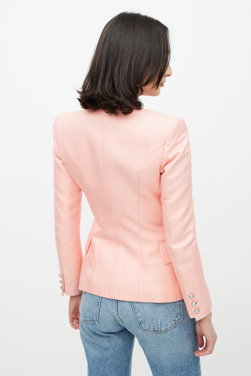 Balmain Pink & Silver Woven Blazer