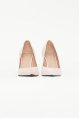 Balmain Pink Suede Monogram Heel