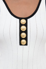 Balmain Pointelle Knit Bodysuit