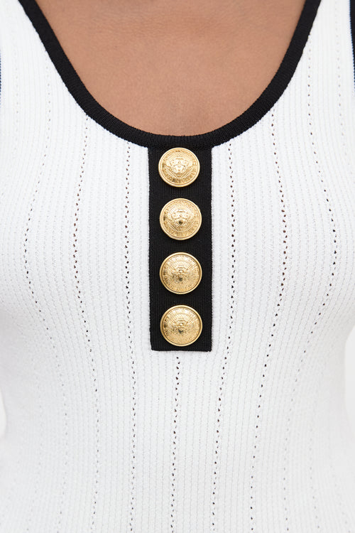Balmain Pointelle Knit Bodysuit