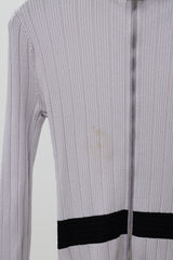 Balmain Purple & Black Ribbed Dress