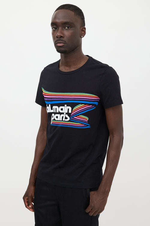 Balmain Rainbow Logo T-Shirt
