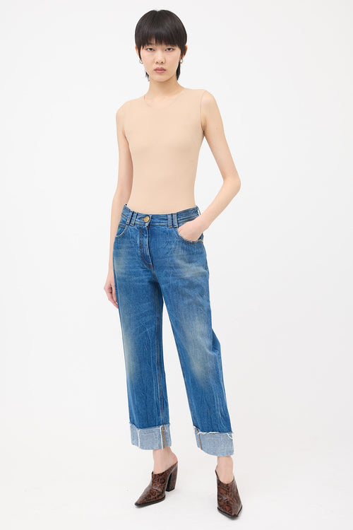 Balmain Raw Cuffed Jeans