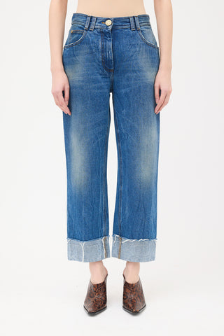 Balmain Raw Cuffed Jeans