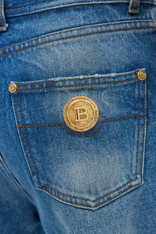 Balmain Raw Cuffed Jeans