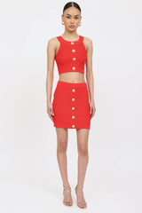 Balmain Knit Button Skirt