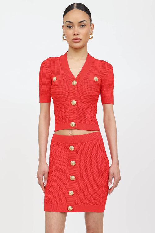 Balmain Knit Button Top
