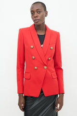 Balmain // Red Wool Double Breasted Blazer – VSP Consignment