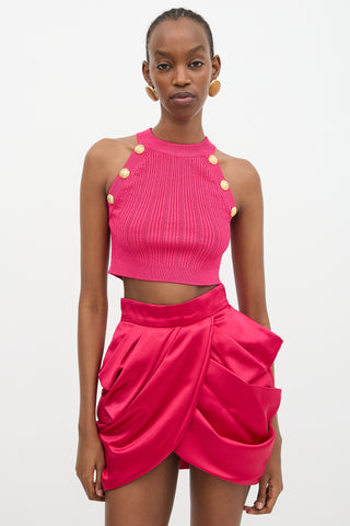 Balmain Ribbed Knit Crop Top