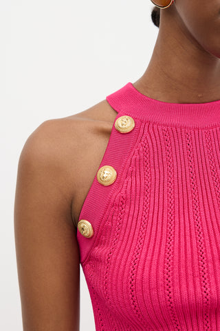 Balmain Ribbed Knit Crop Top