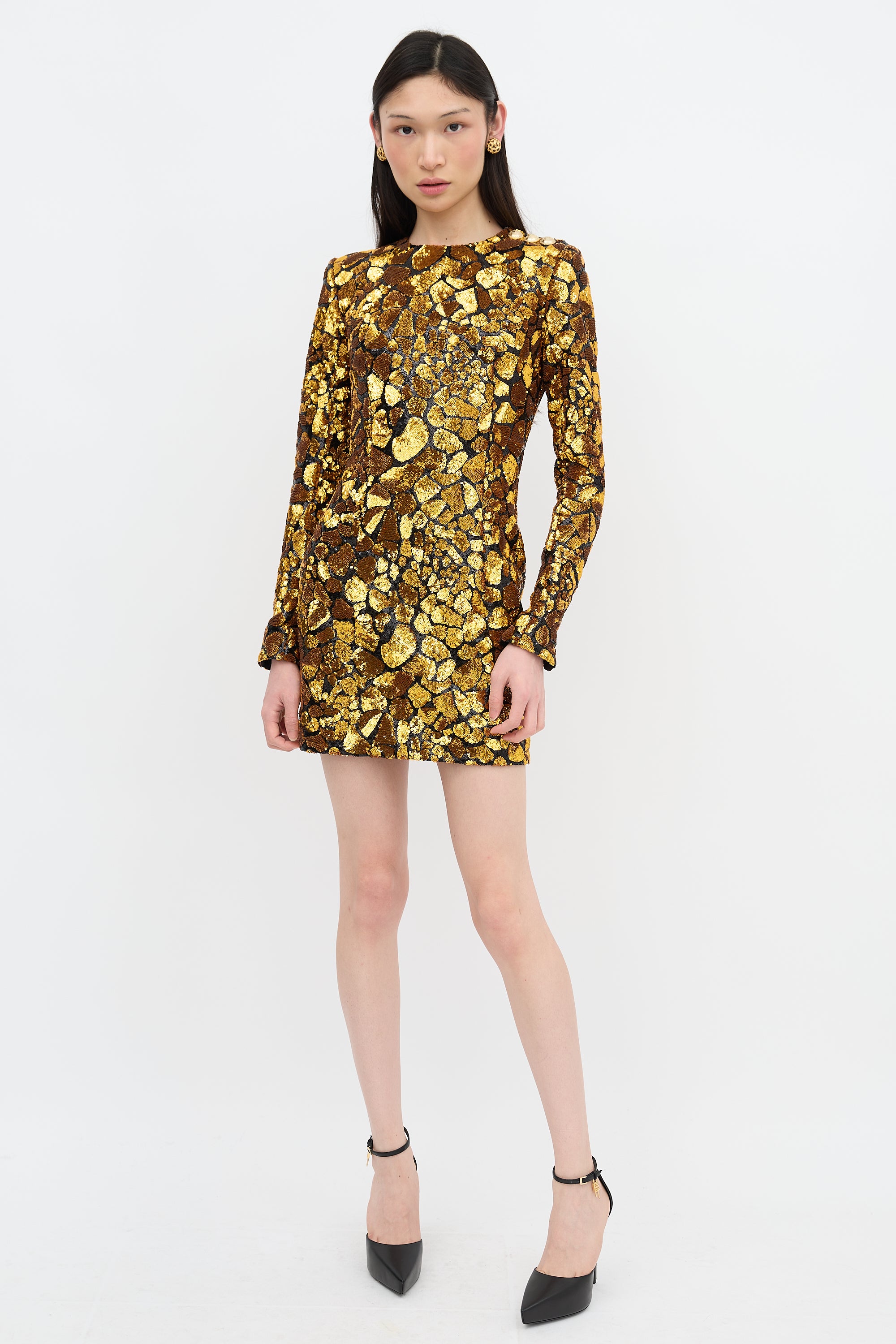 Balmain // Sequin Patterned Dress VSP Consignment Balmain // Sequin Patterned Dress VSP Consignment