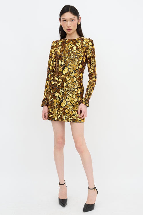 Balmain Sequin Patterned Dress