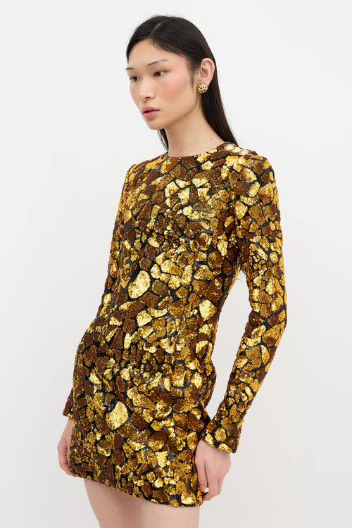 Balmain Sequin Patterned Dress