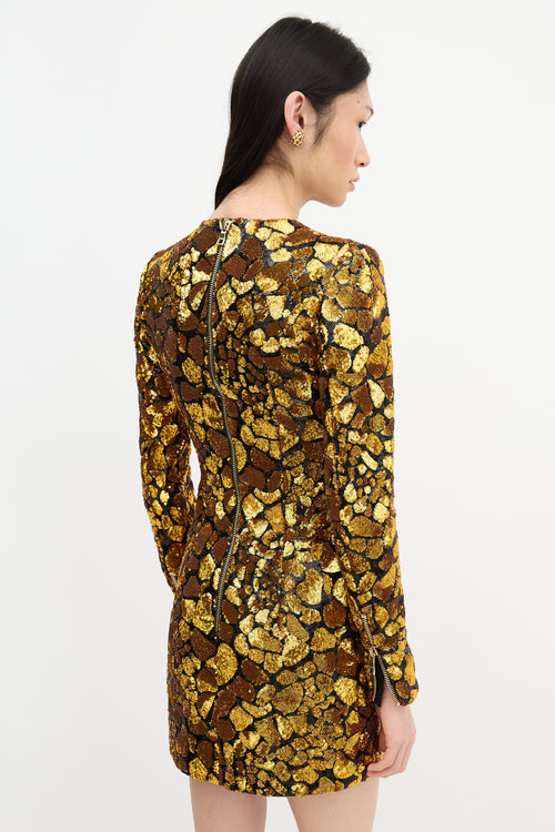 Balmain Sequin Patterned Dress