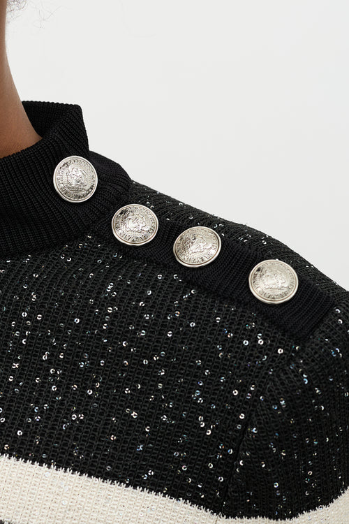 Balmain Sequin Striped Sweater