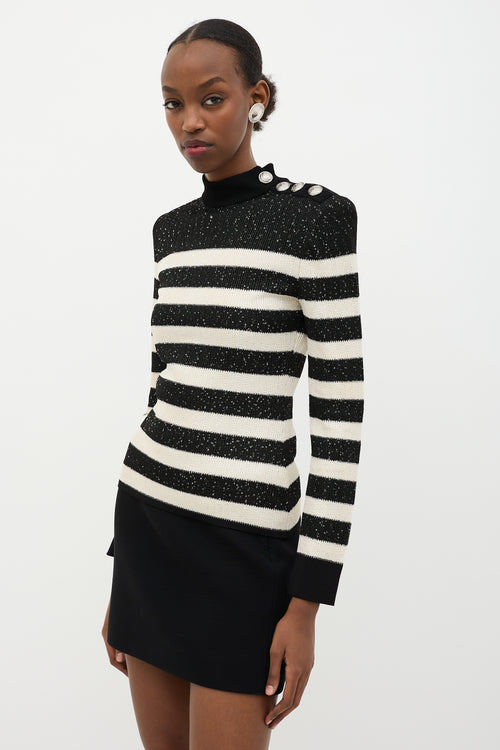Balmain Sequin Striped Sweater