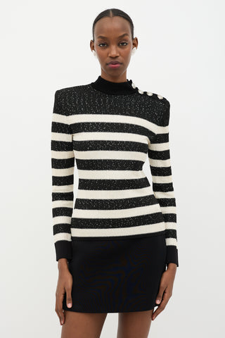 Balmain Sequin Striped Sweater