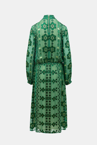 Balmain Sheer Floral Fil Coupé Dress
