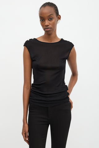 Balmain Sheer Open Back Top