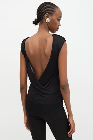 Balmain Sheer Open Back Top
