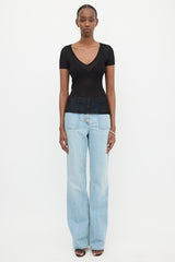 Balmain Sheer Rib Knit T-Shirt