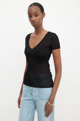 Balmain Sheer Rib Knit T-Shirt