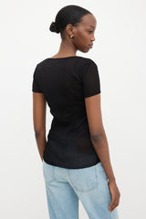 Balmain Sheer Rib Knit T-Shirt