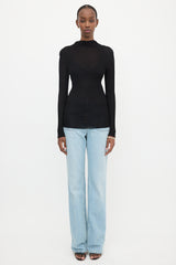 Balmain Sheer Rib Knit Top