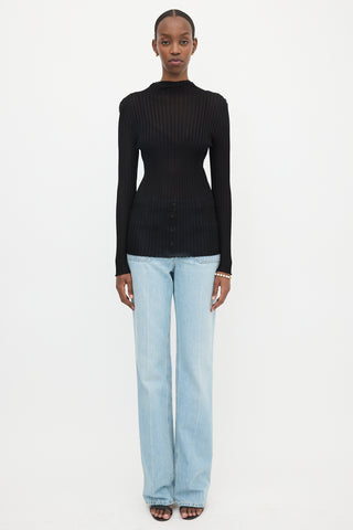 Balmain Sheer Rib Knit Top