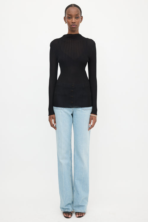 Balmain Sheer Rib Knit Top